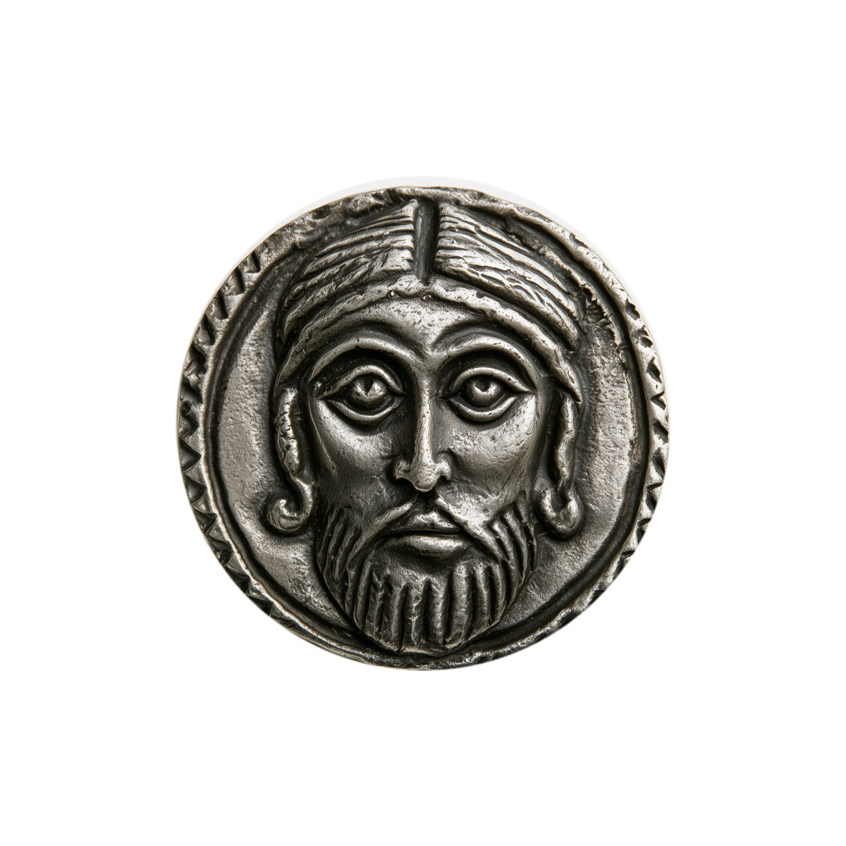 Silver seal — the head of a man without a body
